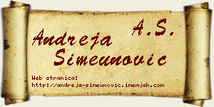 Andreja Simeunović vizit kartica